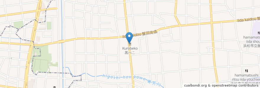 Mapa de ubicacion de 黒べこ en Япония, Сидзуока, 浜松市, 南区.