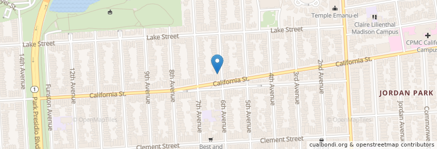 Mapa de ubicacion de Nourish Cafe en Vereinigte Staaten Von Amerika, Kalifornien, San Francisco, San Francisco.