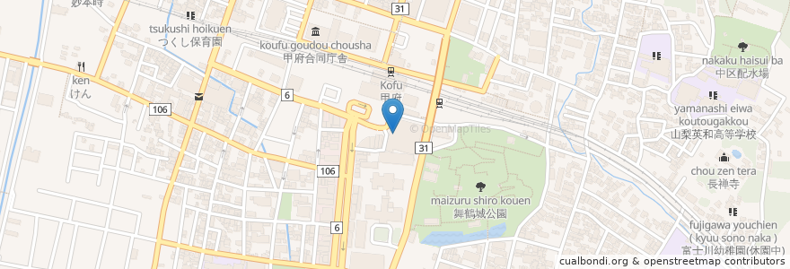 Mapa de ubicacion de モスバーガー en Japonya, 山梨県, 甲府市.