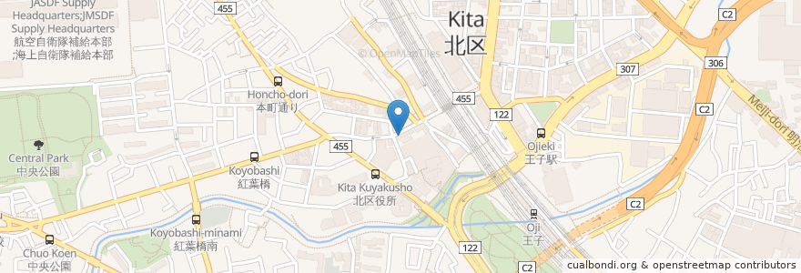 Mapa de ubicacion de Osteria Oliva Nera a TOKYO en اليابان, 東京都, 北区.