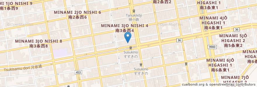 Mapa de ubicacion de The Craft en 日本, 北海道, 石狩振興局, 札幌市, 中央区.