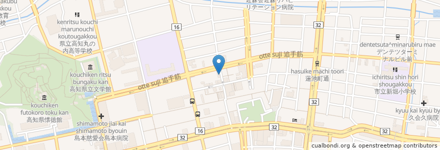 Mapa de ubicacion de 和牛焼肉 あおき屋 en Japón, Prefectura De Kōchi, 高知市.