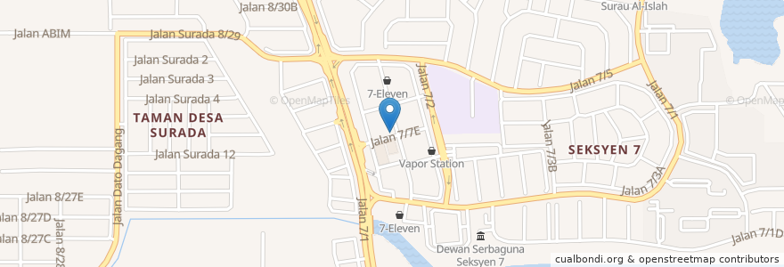 Mapa de ubicacion de Restoran A Hassan Ayam Kampung en مالزی, سلانگور, Majlis Perbandaran Kajang.