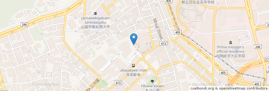 Mapa de ubicacion de 赤坂 美登利 en Japão, Tóquio, 港区.