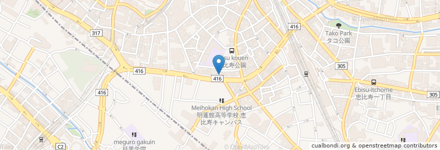 Mapa de ubicacion de ヴェルデ en اليابان, 東京都, 目黒区.