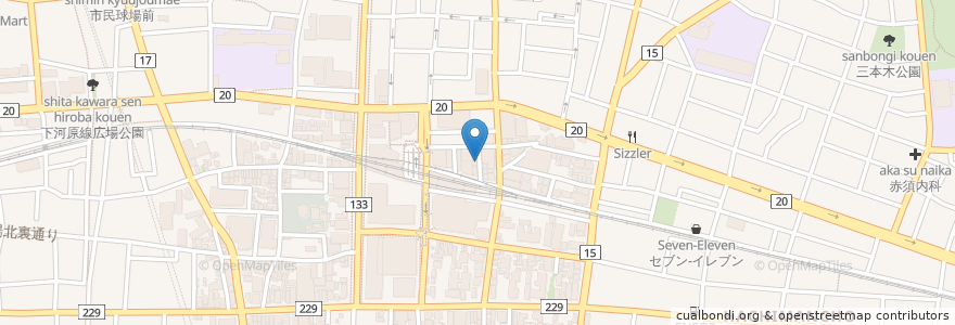 Mapa de ubicacion de ジュジュハット en 日本, 東京都, 府中市.