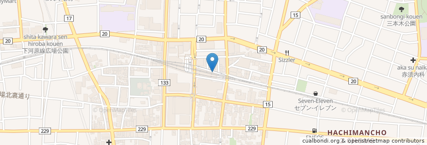 Mapa de ubicacion de まぐろ人 en Japonya, 東京都, 府中市.