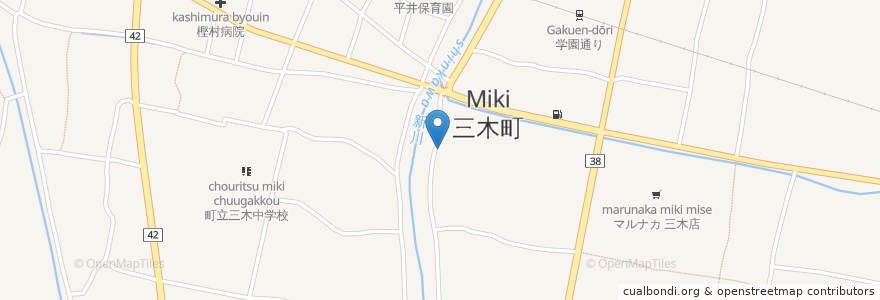 Mapa de ubicacion de 居酒屋ヨシオカ en Japan, Präfektur Kagawa, 木田郡, 三木町.