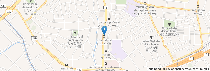 Mapa de ubicacion de さつき薬局 en Япония, Канагава, Йокогама, Мидори, Аоба.