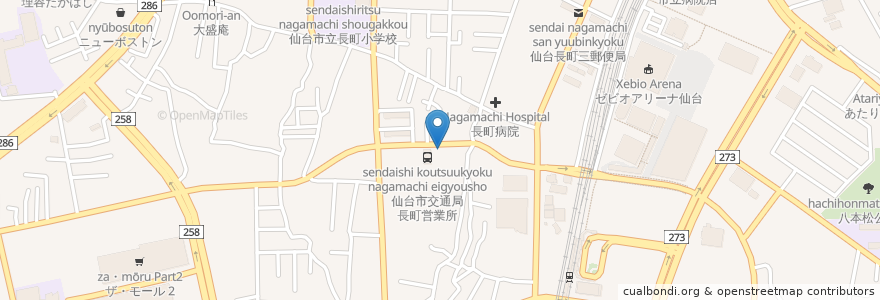 Mapa de ubicacion de ホルモン食堂食樂 仙台長町店 en Giappone, 宮城県, 仙台市, 太白区.