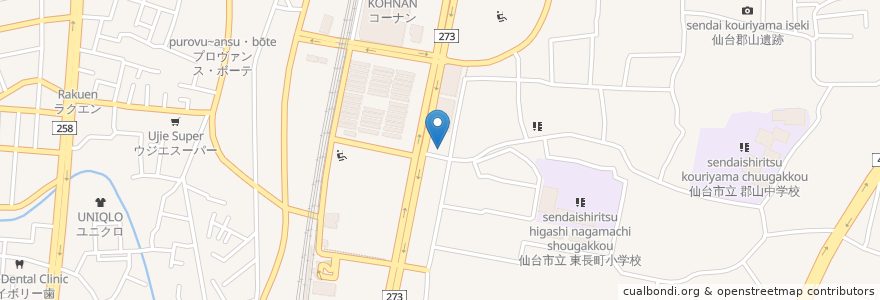 Mapa de ubicacion de あすと長町 こぶたの城保育園 en اليابان, 宮城県, 仙台市, 太白区.