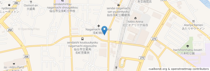 Mapa de ubicacion de ナイトジュエル en اليابان, 宮城県, 仙台市, 太白区.