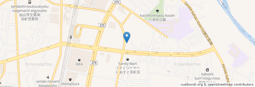 Mapa de ubicacion de たんぽぽレディースクリニック en Japonya, 宮城県, 仙台市, 太白区.