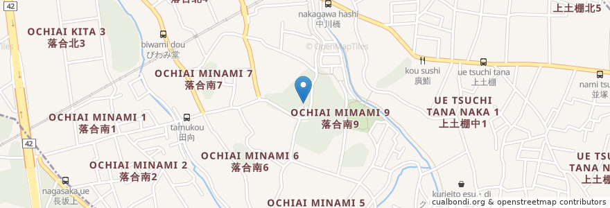 Mapa de ubicacion de 稲著社 en 일본, 가나가와현, 綾瀬市.