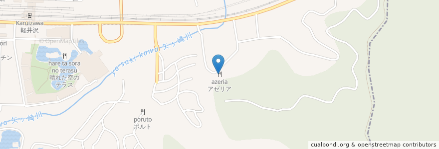 Mapa de ubicacion de アゼリア en 日本, 長野県, 北佐久郡, 軽井沢町.