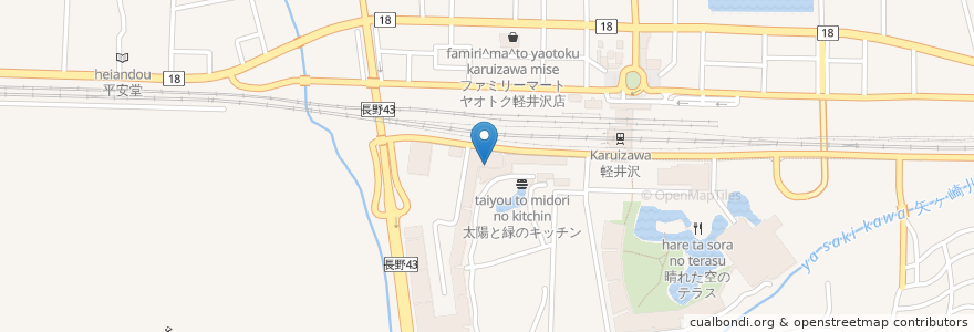Mapa de ubicacion de 久世福食堂 en Japan, Nagano Prefecture, Kitasaku County, Karuizawa.
