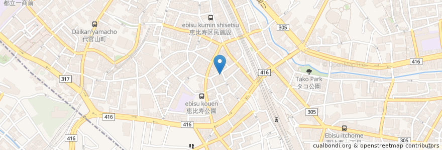 Mapa de ubicacion de Sake In Ebisu en Japan, Tokio, 渋谷区.