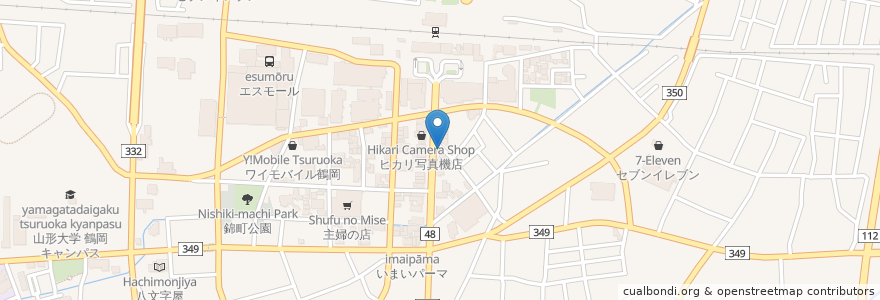 Mapa de ubicacion de Darts Cafe 329 en 日本, 山形県, 鶴岡市.