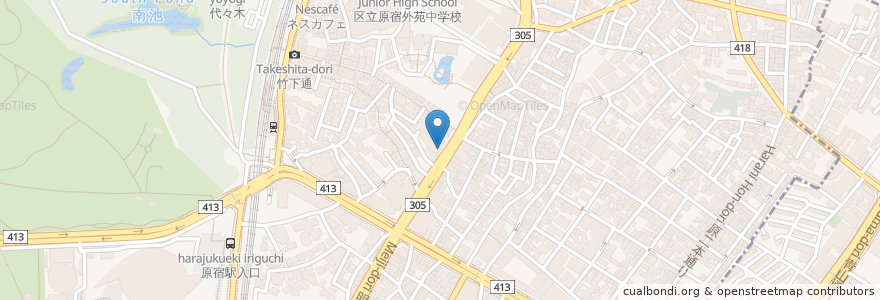 Mapa de ubicacion de Hub en 日本, 東京都, 渋谷区.