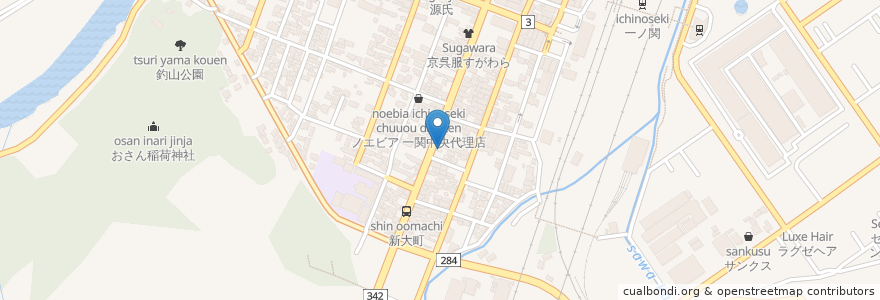 Mapa de ubicacion de 大衆酒場浜ちゃん en Japon, Préfecture D'Iwate, 一関市.