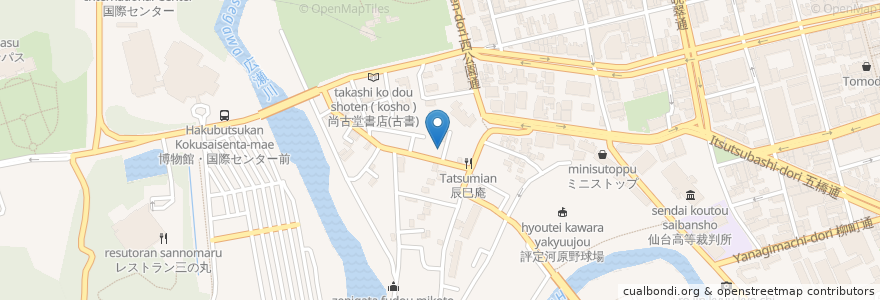 Mapa de ubicacion de 大手町かわた歯科 en 日本, 宮城県, 仙台市, 青葉区.