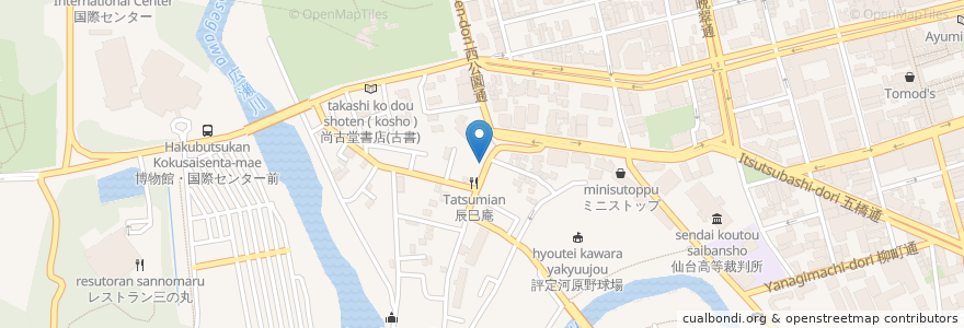 Mapa de ubicacion de かつどんのかつどん家 en Japan, 宮城県, 仙台市, 青葉区.