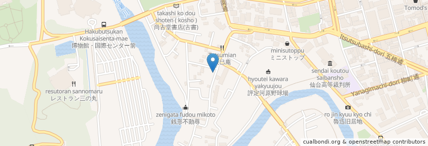 Mapa de ubicacion de 花壇医院 en 日本, 宫城县, 仙台市, 青葉区.