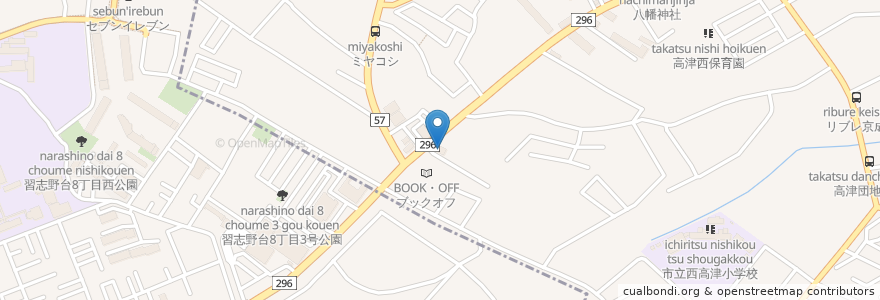Mapa de ubicacion de びっくりドンキー 八千代緑が丘店 en Japon, Préfecture De Chiba, 八千代市.