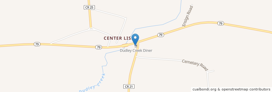 Mapa de ubicacion de Dudley Creek Diner en Stati Uniti D'America, New York, Broome County, Lisle Town.