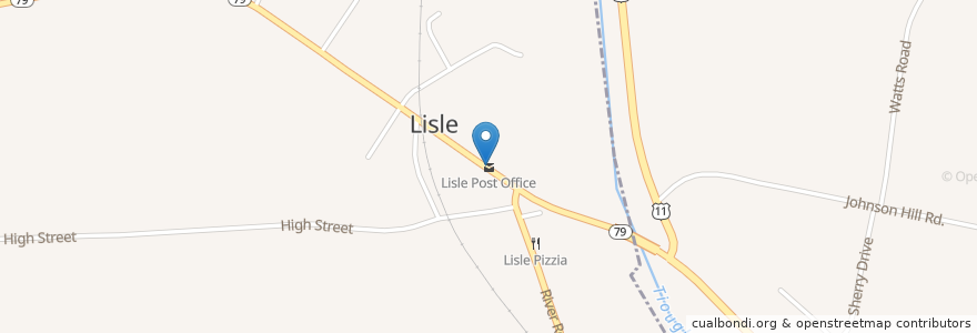 Mapa de ubicacion de Lisle Post Office en Stati Uniti D'America, New York, Broome County, Lisle Town, Lisle.