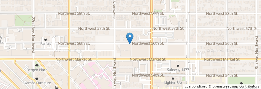 Mapa de ubicacion de Keelson Apartments Residential Parking Lot en Estados Unidos De América, Washington, King County, Seattle.