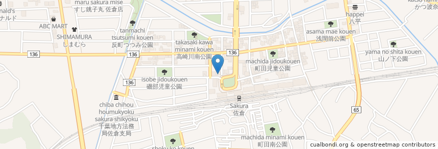 Mapa de ubicacion de 珈琲ゴロー en Japan, Präfektur Chiba, 佐倉市.