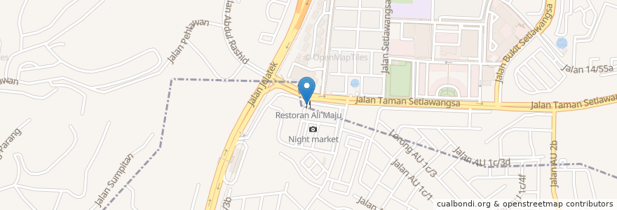 Mapa de ubicacion de Restoran Ali Maju en Malaisie, Selangor, Kuala Lumpur.