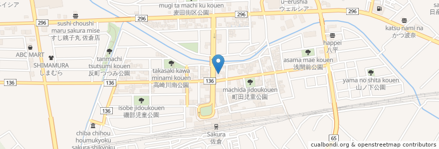 Mapa de ubicacion de アイテックパソコンスクール en Japan, 千葉県, 佐倉市.