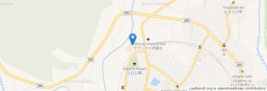Mapa de ubicacion de 武蔵台病院 en Japon, Préfecture De Saitama, Hidaka.