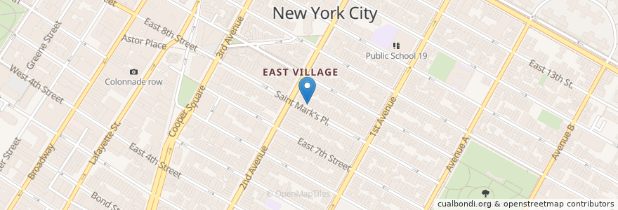 Mapa de ubicacion de Cafe Orlin en アメリカ合衆国, ニューヨーク州, New York, New York County, Manhattan Community Board 3, Manhattan.