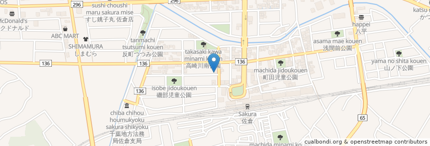 Mapa de ubicacion de ゑびす en Japan, Chiba Prefecture, Sakura.