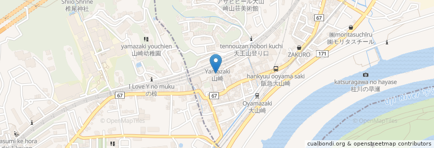 Mapa de ubicacion de 証明写真 en Japón, Prefectura De Kioto, 乙訓郡, 大山崎町.