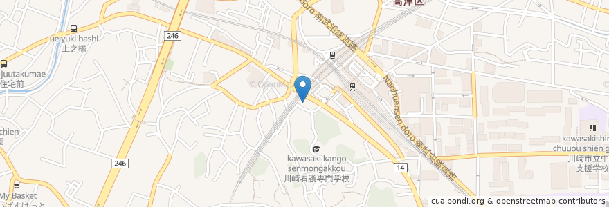 Mapa de ubicacion de 酒菜蕎麦 初代 en Japan, Präfektur Kanagawa, 川崎市, 高津区.