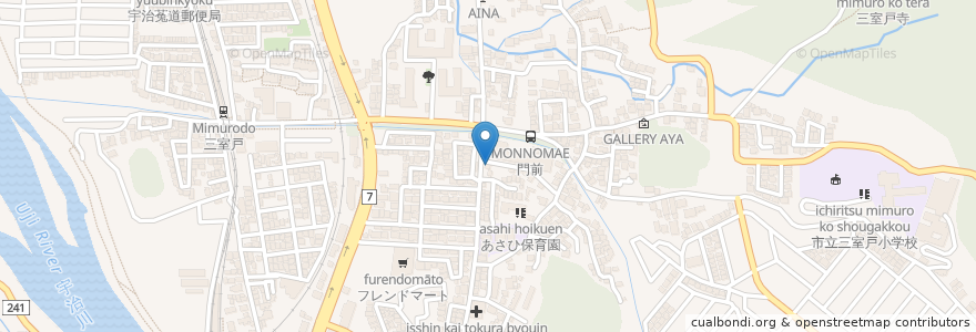 Mapa de ubicacion de 浮舟亭（お好焼／鉄板焼） en Jepun, 京都府, 宇治市.
