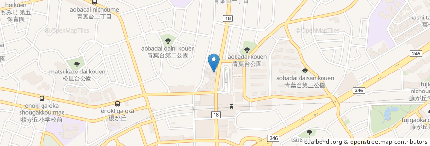 Mapa de ubicacion de KFC en Japan, Kanagawa Prefecture, Yokohama, Aoba Ward.