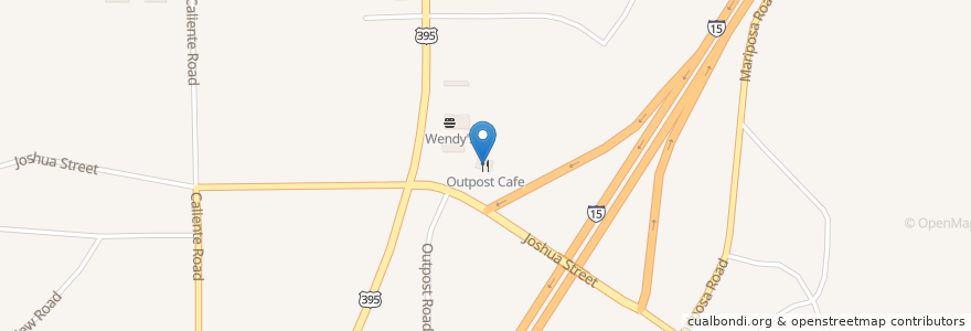 Mapa de ubicacion de Outpost Cafe en الولايات المتّحدة الأمريكيّة, كاليفورنيا, San Bernardino County, Hesperia.