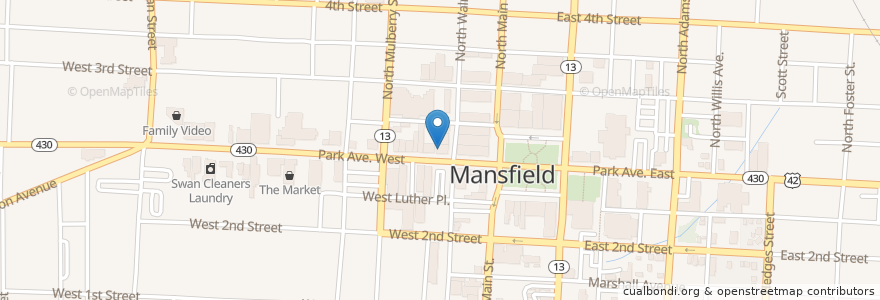 Mapa de ubicacion de Subway en United States, Ohio, Richland County, Mansfield.