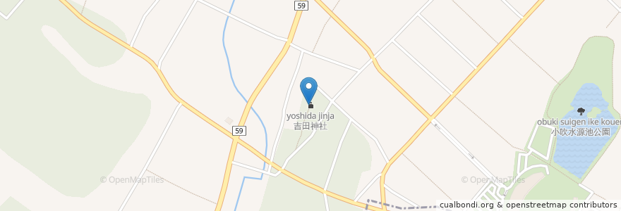Mapa de ubicacion de 吉田神社 en Jepun, 茨城県, 水戸市.