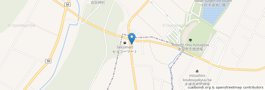Mapa de ubicacion de 手打ちそば匠庵 en Japonya, 茨城県, 水戸市.