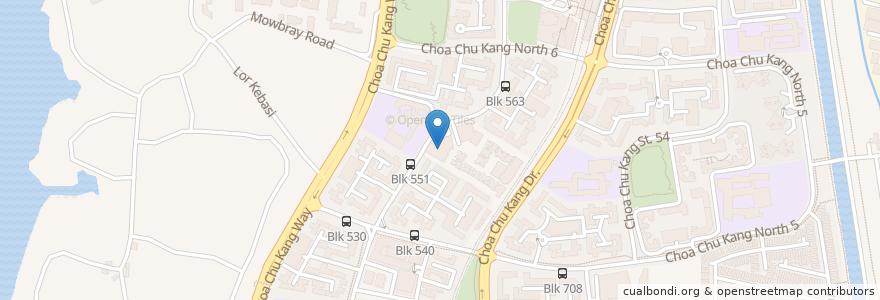 Mapa de ubicacion de Hebron Bible-Presbyterian Church en سنغافورة, Northwest.