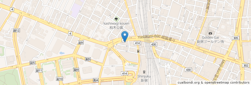 Mapa de ubicacion de 星野珈琲 en Giappone, Tokyo, Shinjuku.