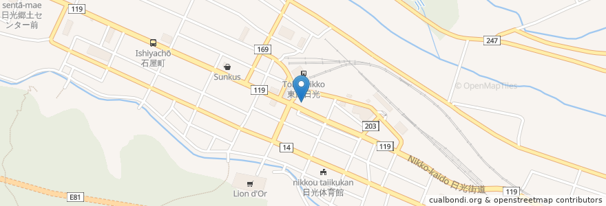 Mapa de ubicacion de ENEOS en Япония, Тотиги, 日光市.