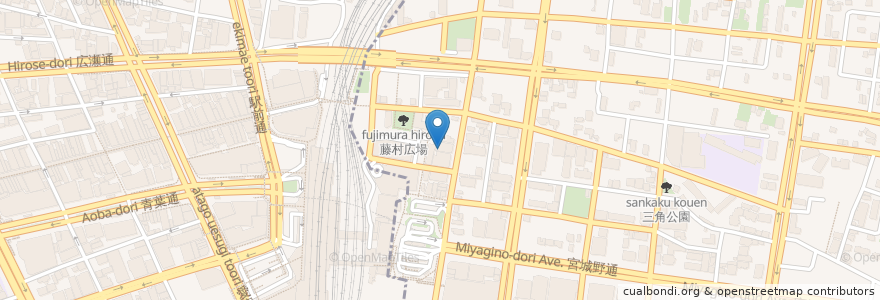 Mapa de ubicacion de 土風炉 仙台東口店 en Japón, Prefectura De Miyagi, 仙台市, 青葉区, 宮城野区.