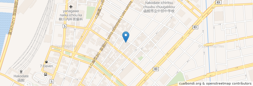 Mapa de ubicacion de 鹽竈神社 en اليابان, محافظة هوكايدو, 渡島総合振興局, 函館市.